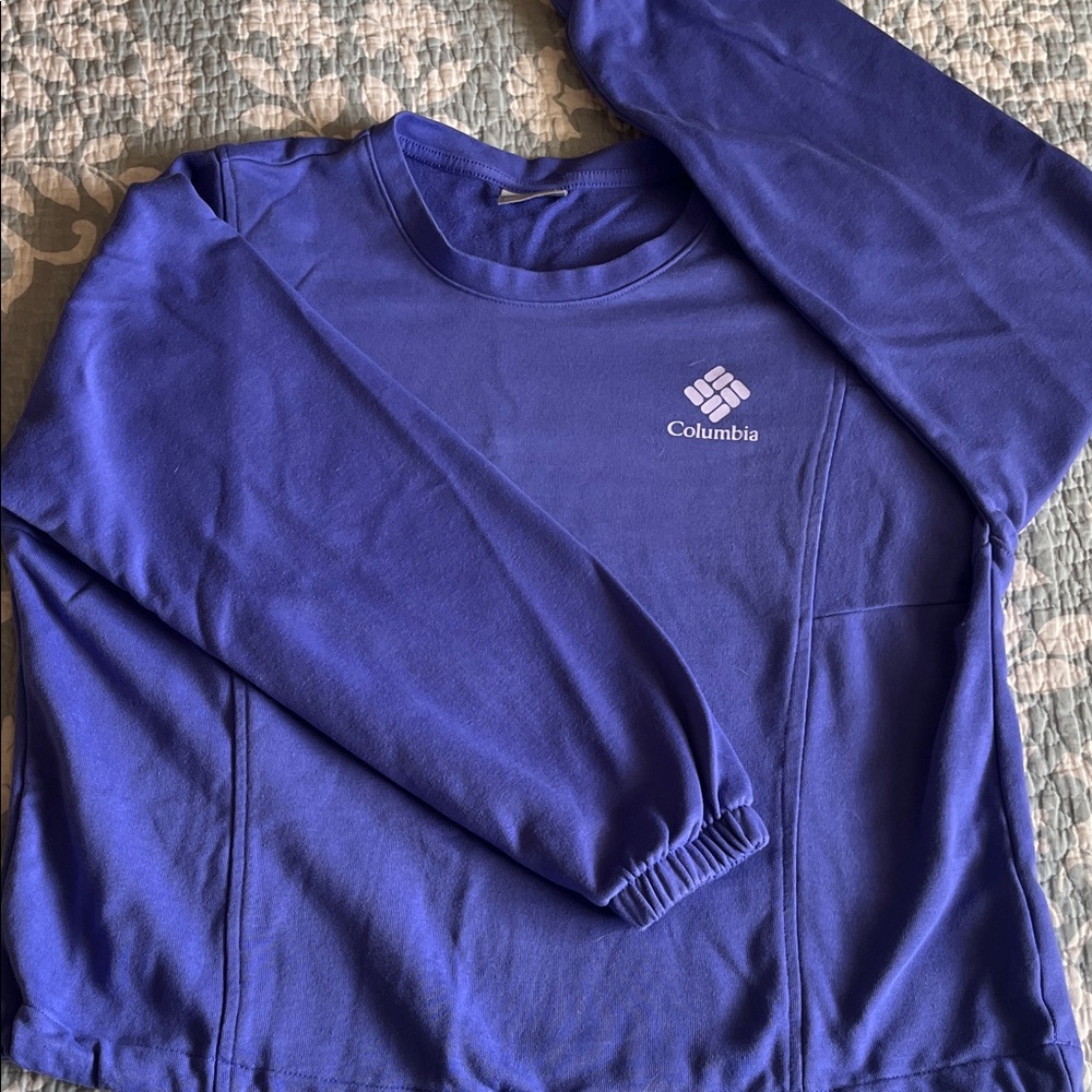 drawstring Periwinkle/purple~blue Long Sleeve sweatshirt